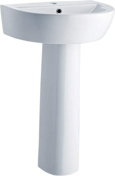 Crown Ceramics Solace 550mm Basin & Pedestal (1 Tap Hole).