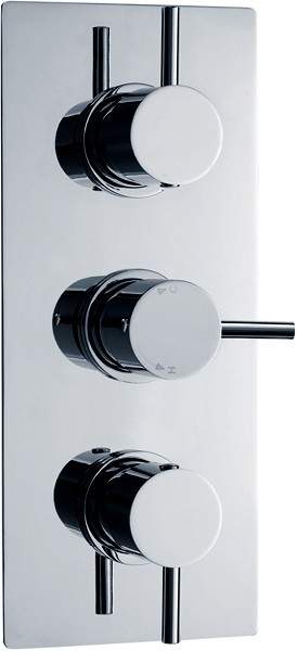 Crown Showers Triple Concealed Thermostatic Shower Valve (Chrome).