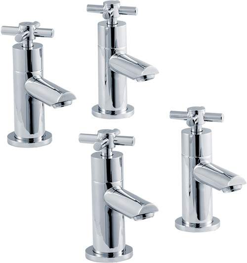 Crown Series 1 Basin & Bath Taps Set (Chrome).