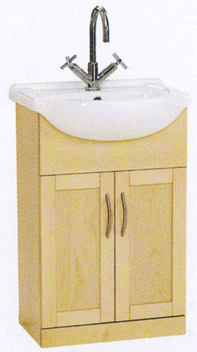 daVinci 550mm Maple Vanity Unit with one piece ceramic basin.