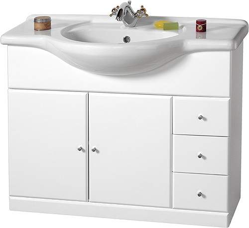 daVinci 1050mm Contour Vanity Unit with one piece ceramic basin.