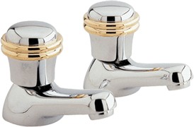 Ultra Line Bath taps (Pair, Chrome/Gold)