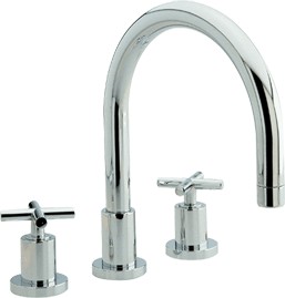 Ultra Helix X head 3 tap hole deck mounted bath mixer