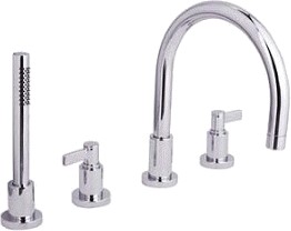 Saros 4 tap hole deck mounted bath mixer