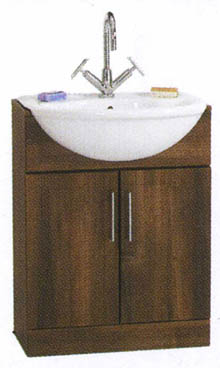 daVinci 600mm Wenge Vanity Unit with Monte Carlo  semi-recess basin.