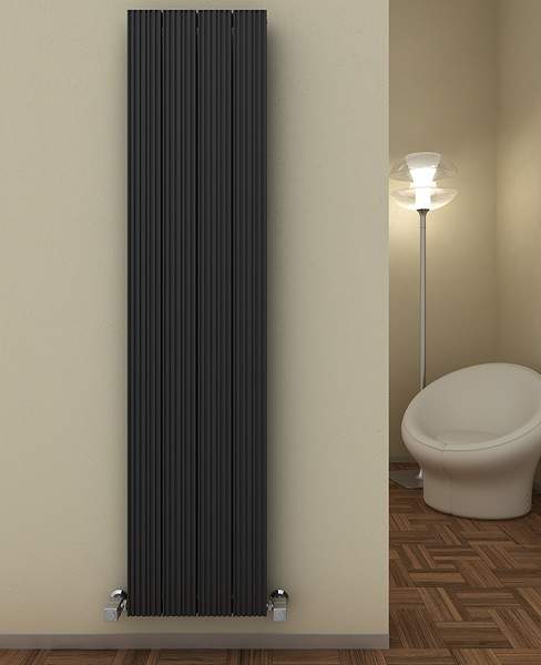 Reina Radiators Enzo Vertical Radiator (Black). 280x1800mm. 3394 BTU.