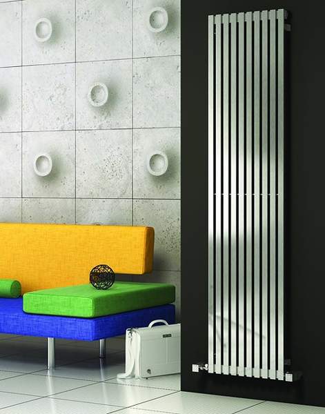 Reina Radiators Xeina Vertical Radiator (Satin Stainless Steel). 245x1800.