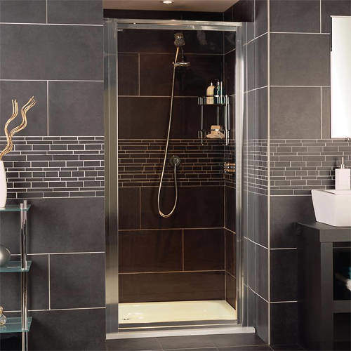 Roman Collage Pivot Shower Door (700x1830mm, Silver).