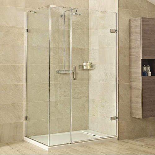 Roman Liber8 Shower Enclosure With Hinged Door (1200x900, Nickel).