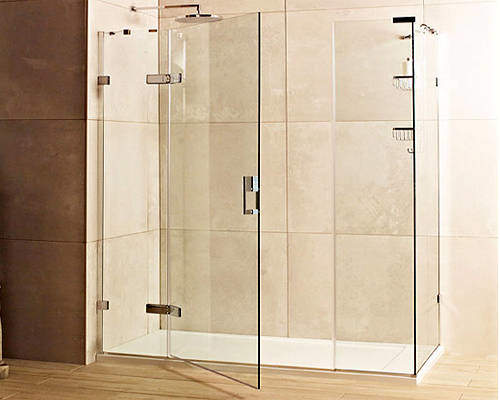 Roman Liber8 Shower Enclosure With Hinged Door (1600x800, Nickel).