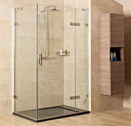 Roman Liber8 Shower Enclosure With Hinged Door (1000x900mm, Nickel).