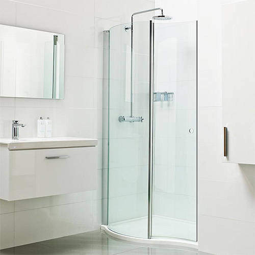 Roman Lumin8 Wave Walk In Shower Screen (1200mm).