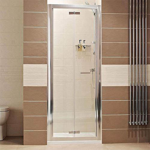 Roman Lumin8 Bi-Fold Shower Door (760mm, Silver Frame).