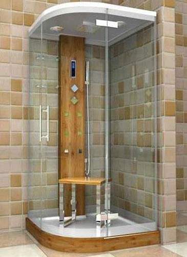 Hydra Quadrant Steam Shower Cubicle (Bamboo). 1000x1000mm.