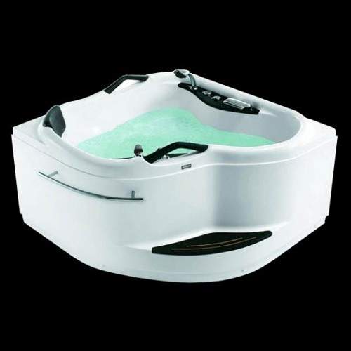 Hydra Corner Whirlpool Bath With Bath Panel & Head Rest. 1380x1380mm.