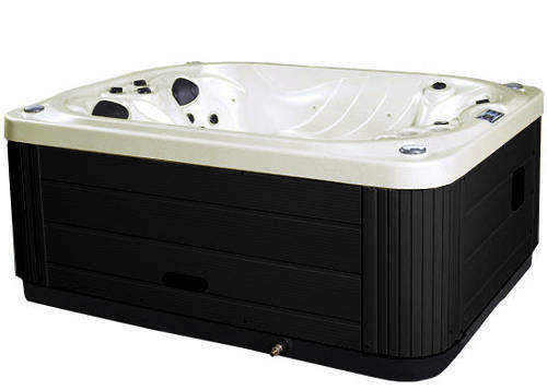 Hot Tub Pearl Mercury Hot Tub (Black Cabinet & Yellow Cover).