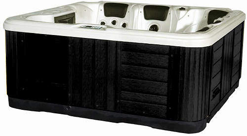 Hot Tub Pearlescent Ocean Hot Tub (Black Cabinet & Brown Cover).