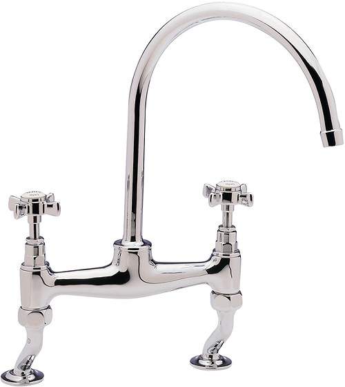 Tre Mercati Kitchen Imperial Bridge Pillar Kitchen Tap (Chrome).