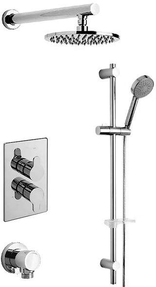 Tre Mercati Lollipop Twin Thermostatic Shower Valve With Slide Rail & Head.