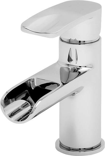 Tre Mercati Ora Waterfall Basin Mixer Tap With Click Clack Waste (Chrome).