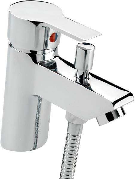 Tre Mercati Angle Mono Bath Shower Mixer Tap With Shower Kit (Chrome).