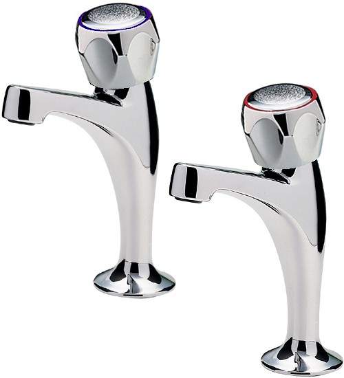 Tre Mercati Kitchen Capri High Neck Kitchen Taps & Mazak Heads (Chrome).