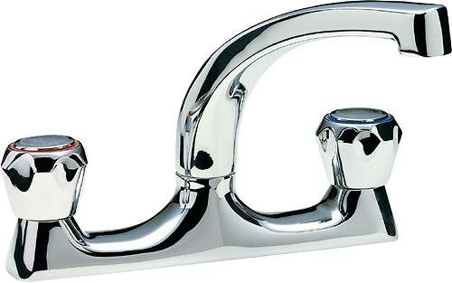 Tre Mercati Kitchen Capri Dual Flow Mixer Kitchen Tap With Italy Heads (Chrome).