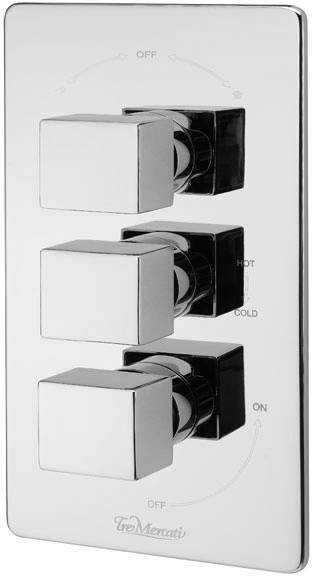 Tre Mercati Geysir Thermostatic 3 Way Shower Valve (Chrome).