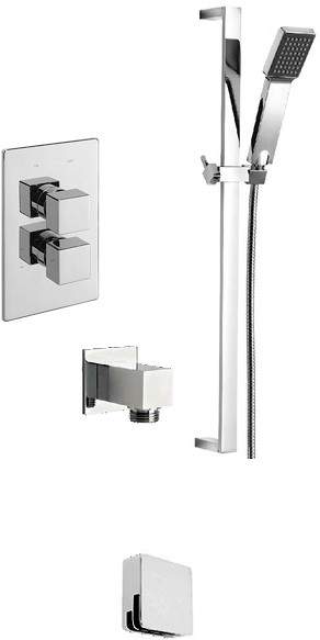 Tre Mercati Dance Twin Thermostatic Shower Valve With Slide Rail & Bath Filler.