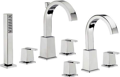 Tre Mercati Mr Darcy 3 Hole Basin & 4 Hole Bath Shower Mixer Tap Set.