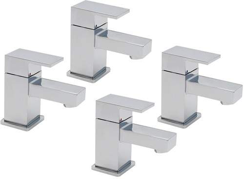 Tre Mercati Edge Bath & Basin Taps Set (Chrome).