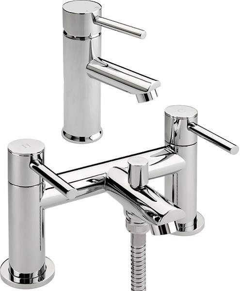 Tre Mercati Poppy Bath Shower Mixer & Basin Tap Set (Chrome).