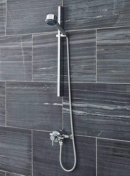 Ultra Spirit Dual Exposed Thermostatic Shower Valve & Slide Rail Kit (Chrome).