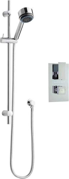 Hudson Reed Aspire Twin Thermostatic Shower Valve & Slide Rail Kit (Chrome).