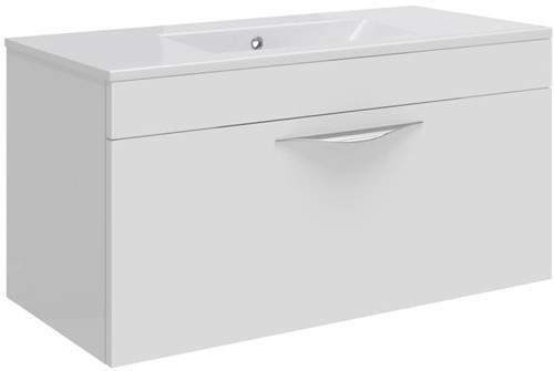 Hudson Reed Memoir 800 Wall Hung Vanity Unit & 121 Basin (White).