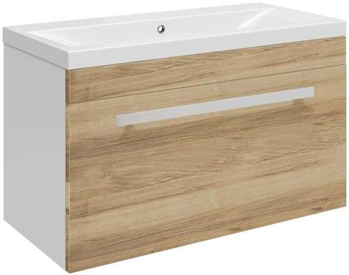 Ultra Design Wall Hung Vanity Unit With Option 1 Basin (Walnut). 594x399.