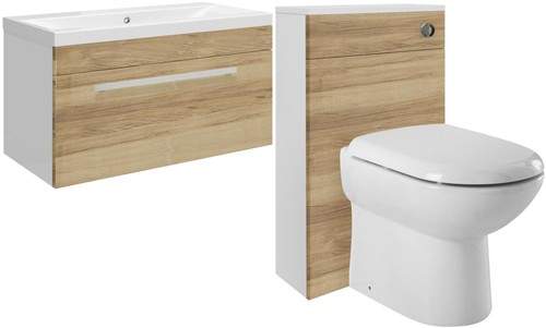 Ultra Design 800mm Vanity Unit Suite With BTW Unit, Pan & Seat (Walnut).