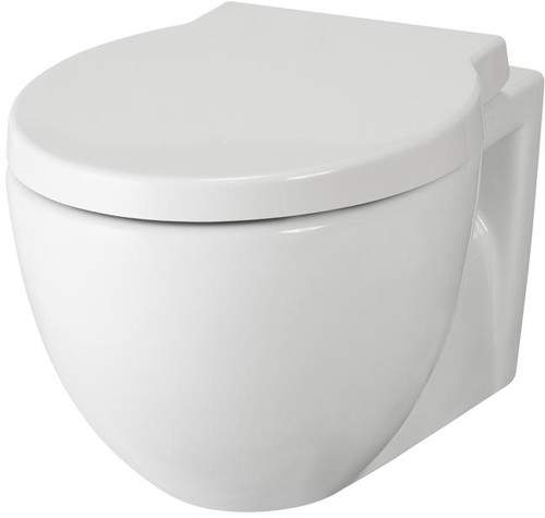 Hudson Reed Ceramics Wall Hung Toilet Pan & Soft Close Seat.