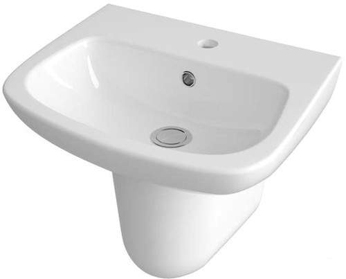 Ultra Hobart Basin & Semi Pedestal (1 Tap Hole, 500mm).