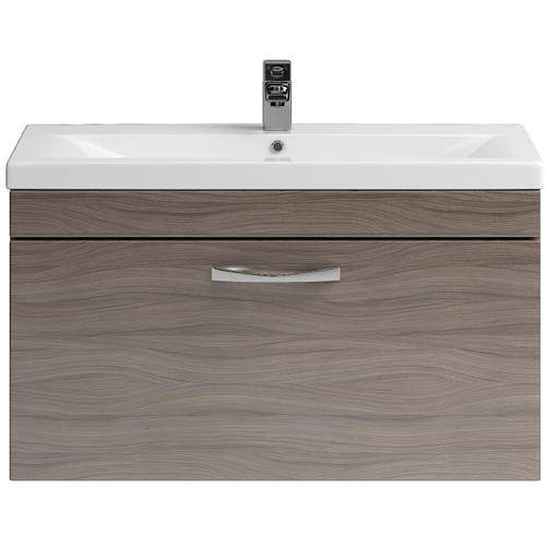 Premier Shipton 800mm Wall Hung Vanity Unit & Basin Type 1 (Driftwood).