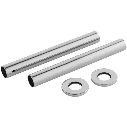 Towel Rails Pipe Covers 300x15mm (Pair, Chrome).