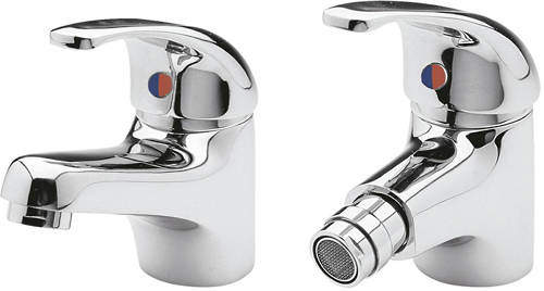 Nuie Eon Mono Basin & Bidet Tap Pack (Chrome).