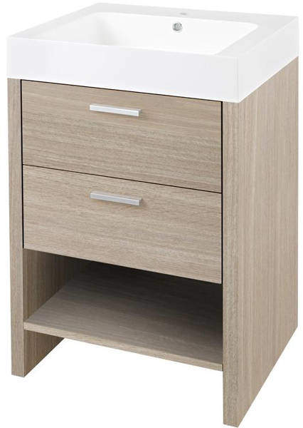 Hudson Reed Dunbar Vanity Unit With Drawers & Basin (Light Oak).