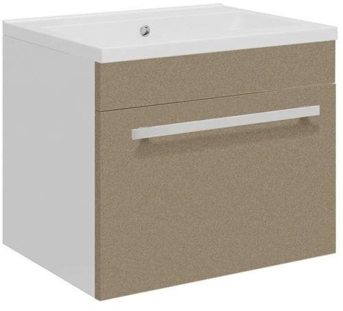 Ultra Design Compact Wall Hung Vanity Unit & Basin (Caramel). 494x399.