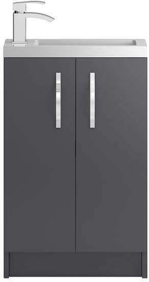 HR Apollo Compact Floor Standing Vanity Unit & Basin (500mm, Grey).