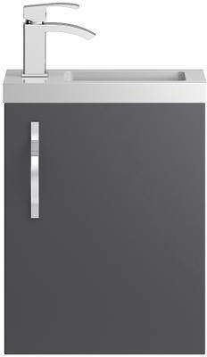 HR Apollo Compact Wall Hung Vanity Unit & Basin (400mm, Grey).