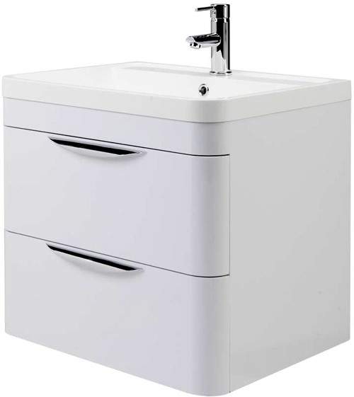 Premier Parade Wall Mounted Vanity Unit With Drawers & Basin 600x500.