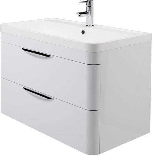 Premier Parade Wall Mounted Vanity Unit With Drawers & Basin 800x500.