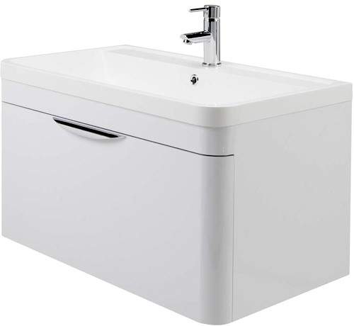 Premier Parade Wall Mounted Vanity Unit With Drawer & Basin 800x400.