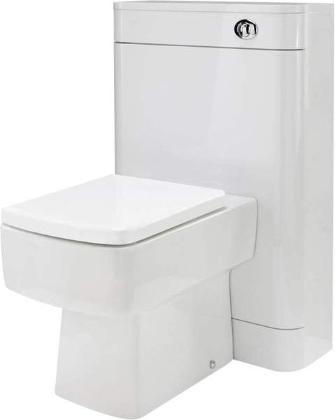 Premier Parade Back To Wall WC Unit With Curved Corners (White). 550x850.